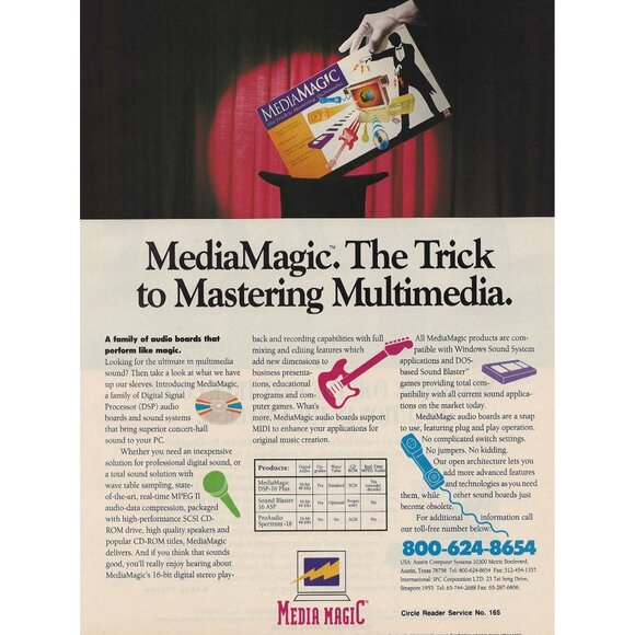 Austin Computer Systems MediaMagic Vintage Print Ad 1993  Austin Texas u Origina - Picture 1 of 4